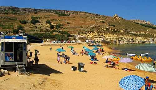 Gnejna Bay a popular sun Malta holiday location